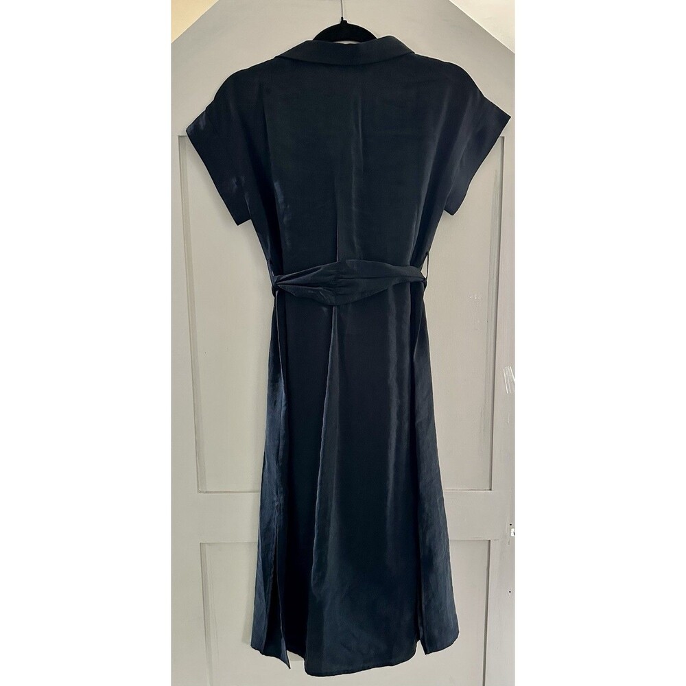 Zara Basic Navy Blue Button Down Short Sleeve Mid… - image 5